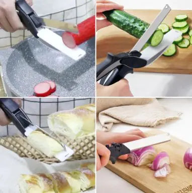 2-in-1 Stainless Steel Scissors & Cutting Board Knife